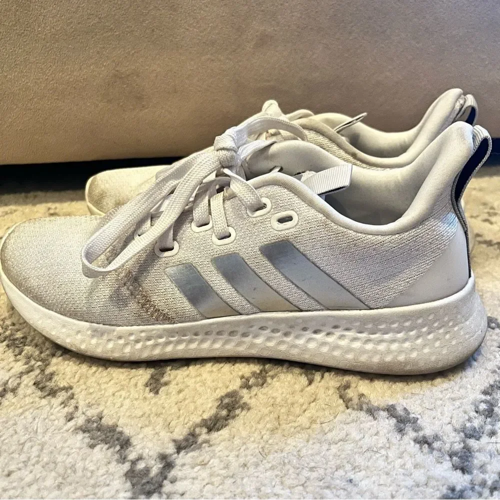 Adidas Puremotion Running Shoe Cloud White/Silver Metallic/Grey Two FW3264 Sz 6